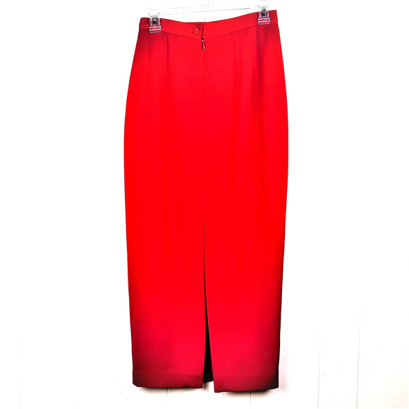 Long  Red Pencil Skirt Woman's 4 #1368 - Picture 4 of 10